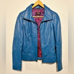 Danier  Blue Leather Jacket